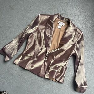 J.R.‎ Nites Shimmer Blazer Rhinestone Button Party Jacket Size 16